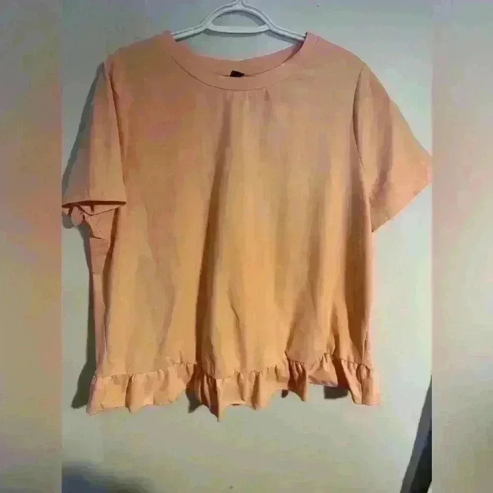 SHEIN women’s pink top with ruffles 1X top